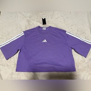 Adidas Tee in Bold Purple with White Accents